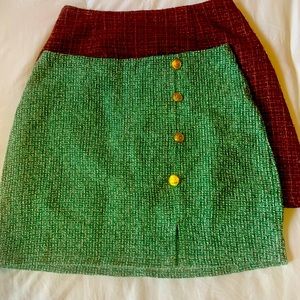 Two Tweed Mini Skirts